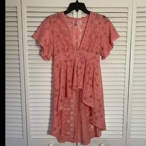 Blush lightweight lace vest